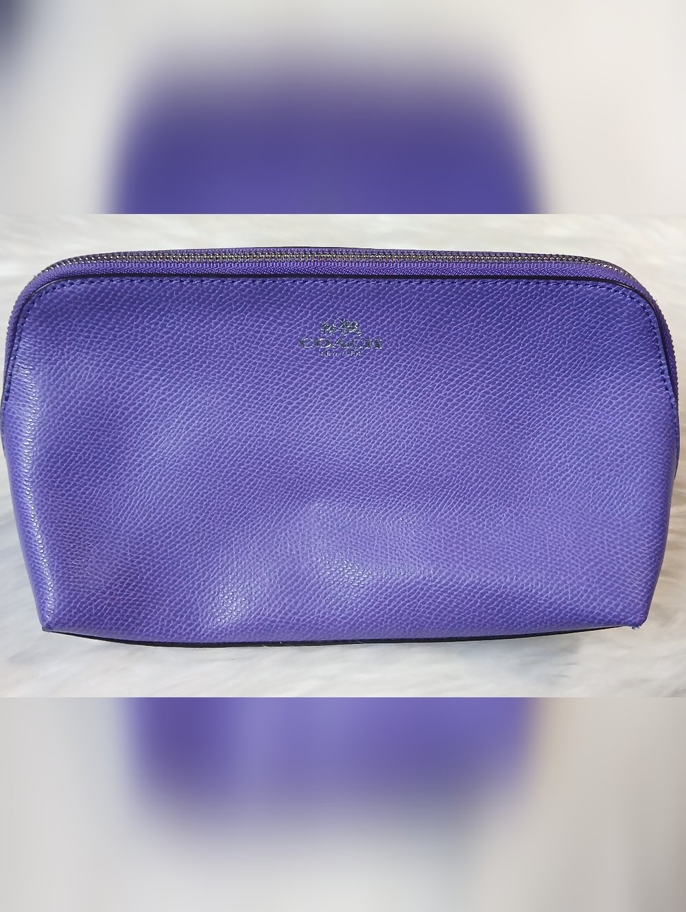 Coach Iris Purple Leather Cosmetic Case